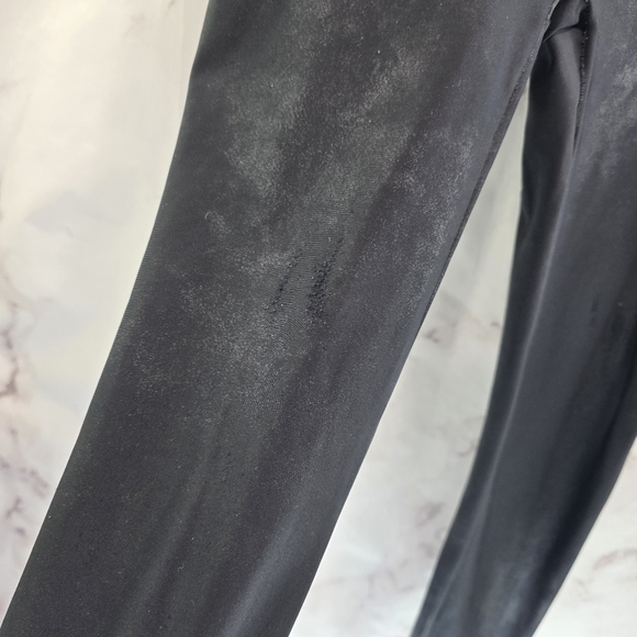 Spanx Leggings Womens XL Faux Vegan Leather Black High Rise Crop Ankle 2437 - Picture 11 of 14